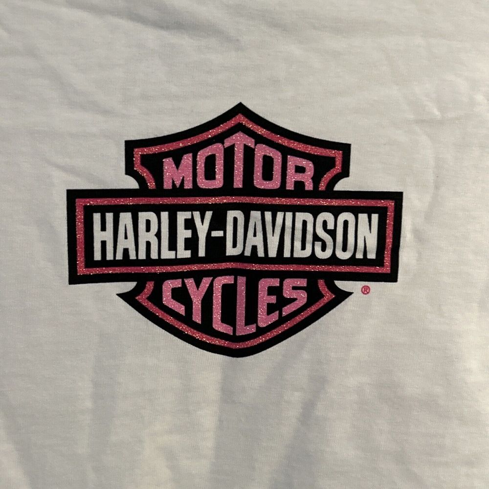NWT! Harley Davidson Shirt S White Born To Be A Harley Girl Long Sleeve Tshirt - Picture 8 of 8